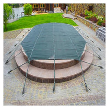 LZMZMQ Winter Pool Cover 15 18 21 24 27 30 Foot Round In Ground, Deck/Hotel/Villas/Public Pools Winter Safety Cover, Heavy Duty Green Mesh, with Accessories(35ft/10.7m)