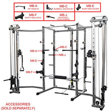 Valor Fitness Power Rack with LAT Pull & Cable Crossover Attachments - Full Body Workout - Plate Loaded Exercise Equipment