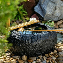Bamboo Water Fountain with Pump, Garden Waterfall Decor for Garden, Landscaping Accent for Desk Patio Yard