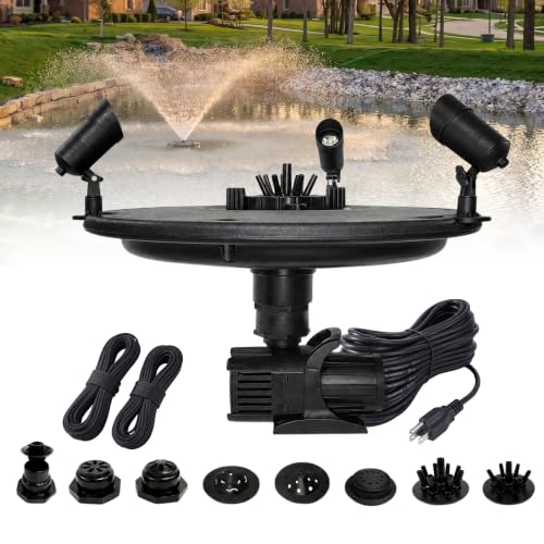 3/4 HP Floating Fountain & Aerator for Ponds and Lakes with 100 ft Cord