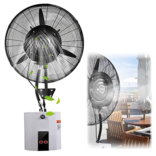KaBuea Remote Control Wall Mounted Misting Fan, 90° Oscillation, 3 Speeds, Commercial Cooling Fan for Outdoor Areas(One Color,81cm/31.9in)