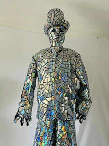 HoHoHuo Silver Mirror Man Performance Costume XLarge