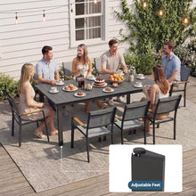 Wisteria Lane Aluminum Outdoor Patio Table and Chairs Set with 121" L-81 L Expandable Dining Table, 13-Pieces Outdoor Dining Set for 12, Patio Furniture Set with Stackable Quick Drying Chairs, Grey