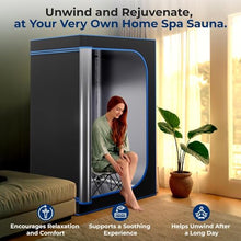 SereneLife Portable Infrared Steam Sauna Tent – 1 Person Indoor Home Sauna with Foot Heating Pad, Folding Chair & Remote Control Perfect to Unwind Detox or Weightloss