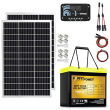 ExpertPower 200W 12V Solar Power Kit | 200-watt Mono Rigid Panel + 12V 55Ah Gel Battery + 20A Solar Charge Controller, for RV, Cabin, Off-Grid DIY, Solar Projects and More