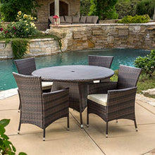 Christopher Knight Home Rodgers Outdoor Wicker Dining Set 5-Pcs Multibrown