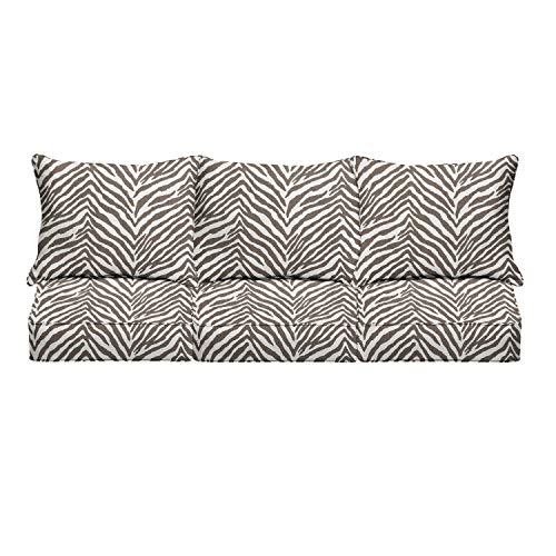 Mozaic AMZ277021SC Indoor/Outdoor Sofa Pillow and Cushion Set, Grey Zebra