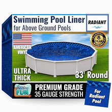 Freetime Fun Permalast Pool Liner | 33 Foot Round | 52 inch Wall Height | 20 MIL Virgin American Liner 8 YR Full Warranty | for Radiant Beaded Style Above Ground Swimming Pools