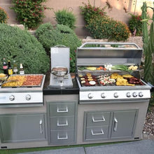 Kokomo Single Side Burner 12,000 BTU Stainless Steel Outdoor Kitchen Natural Gas Burner, SureLight Blowtorch Ignition, 8mm Cooking Grids, Brass Ring Burners