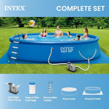INTEX Easy Set 18ft x 48in Round Above Ground Swimming Pool Set Bundle