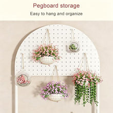 3 Tier Metal Plant Stand With Pegboard, Floor Display Rack For Indoor