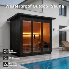 amocane Customizable Outdoor Steam Sauna, Canadian Wood Sauna Room with ETL Toule Heater, Traditional Backyard Sauna Spa with Asphalt Shingles, Luxury Sauna Accessories for Home & Garden
