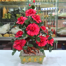 YXIANG56Q Fake Plants Desktop Display - Artificial House Plants Decoration Peony Flower Jade Ornaments Bonsai Tree