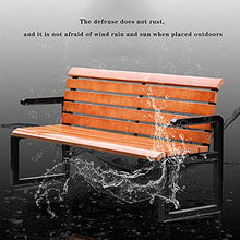 Garden Bench Outdoor Park Garden Solid Wood Benches Terrace Benches anticorrosive Wood Weather-Resistant Porch Chairs for 2-3 People Courtyard Seats Aluminum Frame Lounge Chair Furniture for Patio/Dec