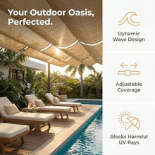 FENGZEQUAN Retractable Wave Awning Cover, Slip Rope Retractable Shade Sail, Breathable Wave Awning，Replacement Pergola for Outdoor Gardens, Patios, Decks and Gazebos(W2.8*L7m/W9.19*L22.96ft)