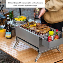 Portable Charcoal Grill, Stainless Steel Mini Foldaway Charcoal Grill for Travel, Camping, Garden Backyard, Tailgating, Backyard Barbecue, Picnics