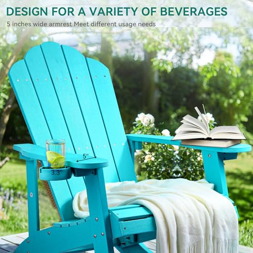 YITAHOME Outdoor Rocking Adirondack Chair Set of 4 Green