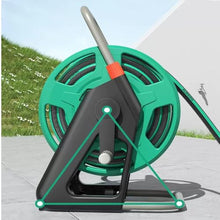 Portable Hose Pipe Reel, Mobile Hose Reel Cart Patio Watering Irrigation, Garden Hose Reel Kit Hose Cart Metal with Water Gun (Color : Green, Size : 30m)