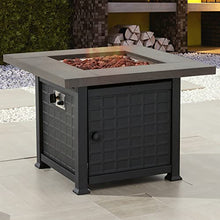 PatioFestival Patio Conversation Set with Propane Fire Pit and Rocking Chairs, 5 Pcs Grey