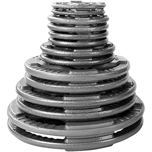Body-Solid Olympic Quad Grip Weight Plate Set 455 lb Chrome/Gray