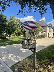 TUTARE 50 American Flags on Stick - Handheld Spearhead US Flag for 4th of July, Memorial Day Event Decorations - Patriotic Decor for Indoors & Yard - Wooden Stick, Cotton Fabric (12" X 18" - 144 Pack)