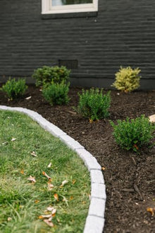 Beuta Landscape Edging | Garden Edging Border | Polyrock Bricks for Lawn edging, Flower beds, Pathways & Yard Edging– 40 Packs | Each Section Has 6 Bricks 48"L x 4"W x 2.25"H | 120 Spikes |Greystone