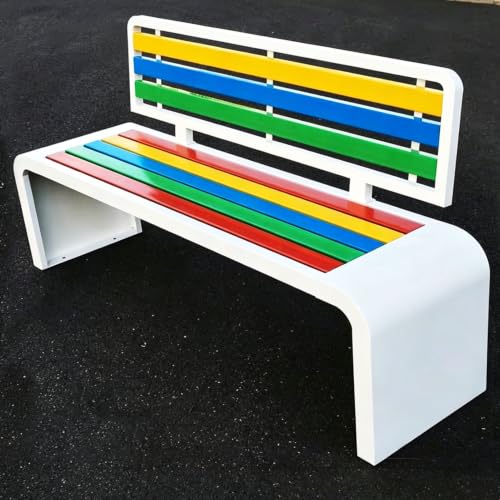 Vttui Outdoor Park Bench, Patio Bench with Backrest 100