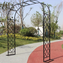 Metal Garden Arch Trellis for Climbing Plants Outdoor Pergola Arbor for Wedding Party Events Galvanised Archway(Black,180 * 40 * 230cm)