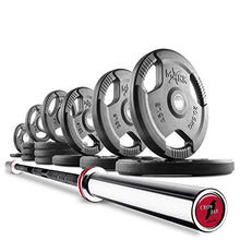 XMark TRI-GRIP Olympic Barbell 275 lb Set with The CROWBAR 7' Olympic Bar
