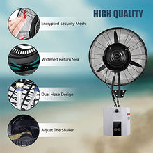 Preferspace Wall-mounted Misting Fan, Oscillating Misting Fan with 3 Cooling Speeds and 15L Tank, Cooling Fan for Patio, Outside Restaurant, Garage, Workshop