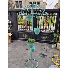 RWGOVLU Country Iron Umbrella Flower Stand,Flower Shop Balcony Courtyard Floor-to-Ceiling,Ornaments Retro Wrought Iron Garden Flower Stand