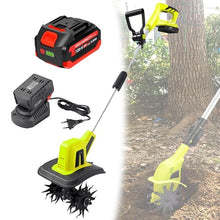 Electric Garden Tiller, Cordless Cultivator, Rotovator and Rototiller with 2×4000 mAh Lithium Battery for Lawn,Gardening,Soil Cultivation (B)