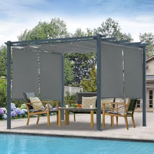 Masyardi 10 x 10 Ft Outdoor Aluminum Pergola, Retractable Canopy & 2 Sides Shades for Patio Backyard Garden Deck