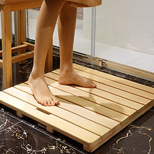Bamboo Bath for Bathroom Non Slip Wooden Floor with Easy Storage Bamboo Duck Board Bathroom Accessories for Outdoor Shower Spa 60X60Cm 24X24In