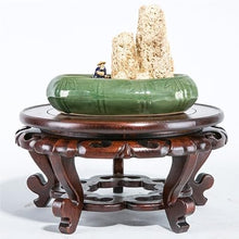 QUANGJN Pcs Plants Saucers Elm Base Round Solid Wood Potted Vase Crafts Ornaments Fish Tank Flower Bonsai Bracket Bottom Bracket Plant Pot Saucers,