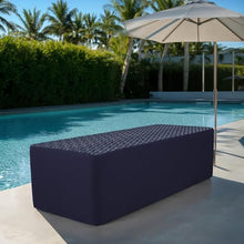FDP 24" x 60" Rectangle Oversized Outdoor Ottoman Featuring Sunbrella Two-Tone - Weather-Resistant, Fade-Resistant, Assembled Patio Furniture for Backyard, Poolside Seating, 18" H - Indigo/Haze