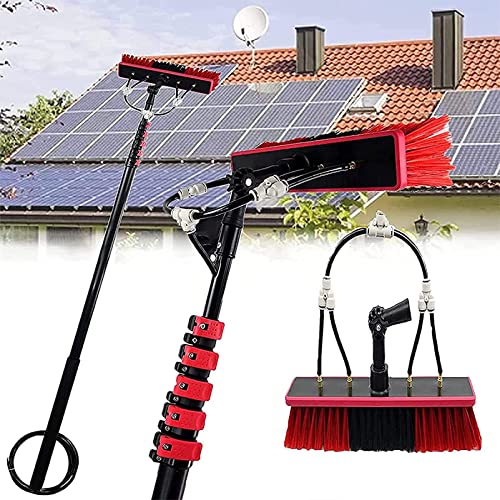 Cleaning Brush Window Cleaning Pole, Water Supply Pole Kit with Hose Spray, Solar Panel Cleaning Equipment for Cleaning (55cmbrush 36FT/10.8M)