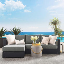 Modway Tahoe Modular Aluminum 2-Piece Outdoor Patio Furniture Gray Charcoal, Left-Facing Sectional Sofa Set with Weather-Resistant Cushions, Ideal for Deck, Backyard, Poolside