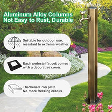 Antique Bronze Outdoor Water Column with Faucet Hose Stand, Stainless Steel Garden Tap Vertical Floor Mounted Hydrant Water Spigot for Irrigation Washing, 50/86cm(Bottom Inlet,86cm/33.7in,Style 2)
