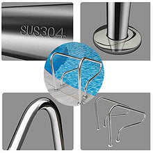 2PCS Stainless Steel Swimming Pool Handrail Swimming Pool Hand Rail, 304 Stainless Steel Silver Pool Handrail Easy Mount Hand Grab Rail - 250LBS Safety Load Capacity