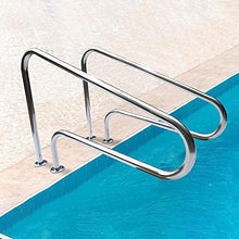 Pool Handrail Swimming Pool Safety Hand Rail Swimming Pool Handrails, 304 Stainless Steel Pool Hand Rail Easy-to-Install with Base, Stainless Steel Pool Railings for Garden Backyard Pools, E ( )