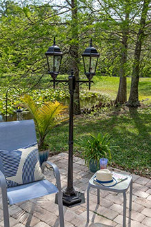 Kenroy Home Villa 6' Traditional 2-Light Decorative Vintage Outdoor Portable Street Lamp with Clear Glass Panels for Deck, Patio, Porch, Walkways, or Backyard Events, Oil Rubbed Bronze