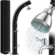 KESSER® Solar Garden Shower Arch Including Metal Shower Shelf + Protective Cover Warm Water | 20 Litres | Max. 60°C | Pool Shower Camping | Rain Shower Head & Tap | Garden Hose Connection
