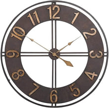 PPXCZZ 23 Inch Outdoor Garden Wall Clock, Large Retro Wrought Iron Open Face, Weatherproof Silent Quartz Clock(Colorfulabs)