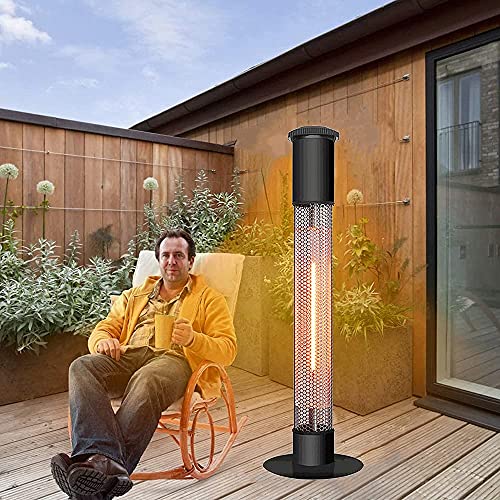 Outdoor Patio Heater, 360° All-Round Fast Electric Heating, Portable 1500w Patio Heater Outdoor, Anti Tip-Over /IP65 Waterproof, for Garden Garage