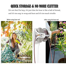 Wall Mount Garden Hose Reels Cart Water Hose Storage for Outside, Outdoor Hose Reel Heavy Duty Hose Reel, Water Hose Holders Outside, Hose Reel Box, Garden Hose Cart Hose Caddy for Outside ( 98.4ft/30