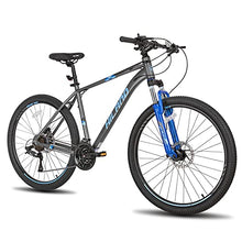 HH HILAND Hiland Aluminum Mountain Bike 27 Speeds, Hydraulic Disc-Brakes, Lock-Out Suspension Fork, 27.5 inch Wheel Gray&Blue