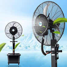 25" / 29" Black Pedestal Fan Commercial Fan with Water Spray Misting Fan, 90° Oscillating Industrial Fan 3 Speed 42L Water Tank 320W/380W (Size : 29")