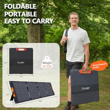 ALLWEI 200W Portable Solar Panel for 1200W 2400W Power Station Solar Generator, Folded 3-in-1 Outputs 18V Solar Charger with Adjustable Kickstand for RV Camping Home