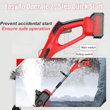 Battery Snow Shovel with Batteries – Lightweight Foldable Snow Removal Machine, 30 Min Runtime, Battery Powered Snow Thrower with LCD – Use On Driveways, Gardens, Pathways